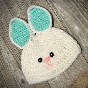 Handmade, infant bunny hat
